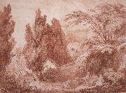 Jean-Honore Fragonard Park Landscape painting